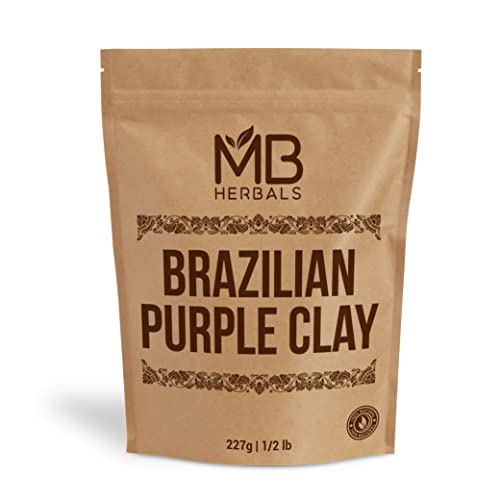 MB Herbals Brazilski Ljubičasta Clay Prah 8 ozu (0.5 KG / 227 Gram) | Lice Kutije & Sapun Pravi | Blagi
