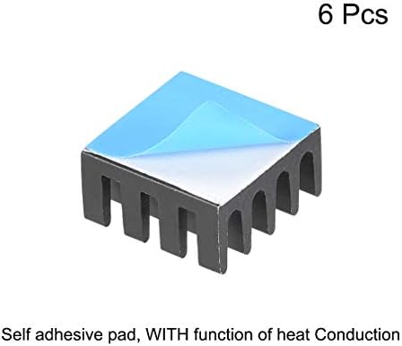 uxcell 10x20x20mm Crni Aluminijuma Heatsink Termalni Ljepilo Blok Hladnije za Hlađenje 3D Štampače 6Pcs