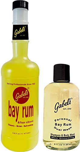 Gejbl je Bay Rum Losion posle brijanja 16oz, Bay Rum Šampon i Tijelo Oprati 8oz sa Bay Ulja. Pakovanje od
